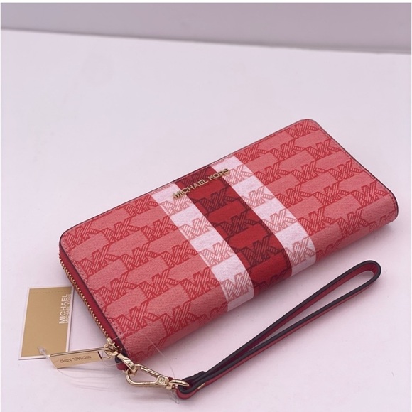 Michael Kors Large Continental Wallet Wristlet Dark Sangria - Picture 5 of 14